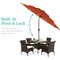 Best Choice Products 10ft 3-Tier Solar Patio Umbrella w/ 24 LED Lights, Tilt Adjustment, Easy Crank